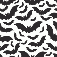Halloween Pattern With Bats Vector Art DXF File DXF Vectors File
