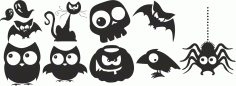 Halloween Silhouette Vectors CDR File