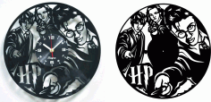 Harry Potter Black Vinyl Clock Pair DXF File