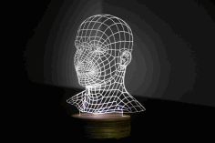 Head 3d Led Night Light Free CDR Vectors File