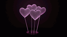 Heart 3D illusion Lamp CDR Vectors File