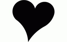 Heart Black Silhouette DXF File