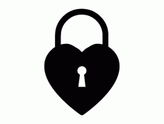 Heart Lock Neutral Slhouette DXF File