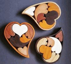 Heart Puzzle for Laser Cutting DXF File