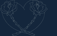 Heart Roses Free DXF Vectors File