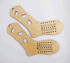 Heart Socks Blockers Wooden Adjustable Sizes Sock Blockers Laser Cut CDR File