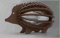 Hedgehog Wooden 3D Lamp CDR File