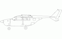 Helicopter Aircraft Silhouette Free DXF File