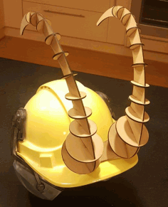 Helmet Horn Laser Cut 3D Puzzle CDR File