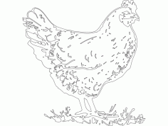 Hen Free Dxf File For Cnc DXF Vectors File