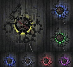 Horror Acrylic Light Wall Clock CDR File