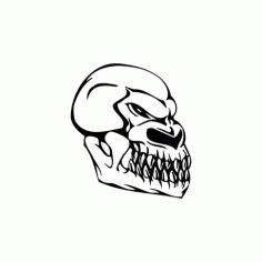 Horror Skull Bird Head 004 DXF File