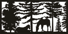 Horse Lakeview Decorative Screens CNC Plasma Cutting DXF File