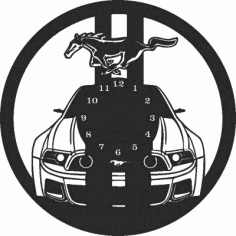 Horse Power Modern Wall Clock Frame CDR File