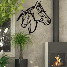 Horses Modern Living Room Design CDR Vectors File