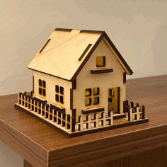 House 3mm Plywood Laser Cutting Template Pdf File CDR File