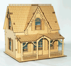 House Laser Cut 3D Puzzle CDR File
