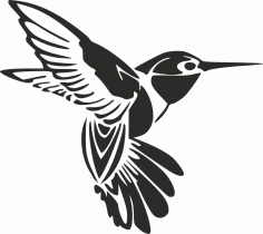 Humming Bird Tattoo Free DXF Vectors File
