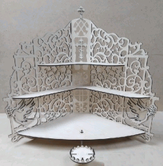 Iconostasis Wooden Shelf For Icons Christian Home Altar Template Laser Cut CDR File