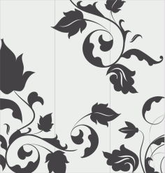 Interior Decorative Floral Ornament Glass Art Laser Cut CDR File