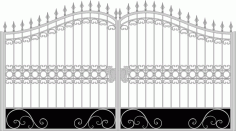 Iron Fancy Gate Boundary Wall Gate Design Laser Cut CDR File