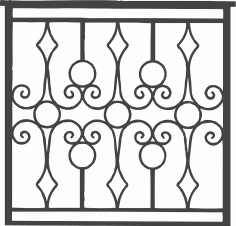 Iron Grille Gate Free DXF Vectors File