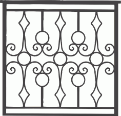 Iron Grille Gate DXF File