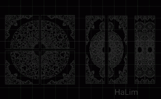 Islamic Pattern Door CNC Laser Cut DXF File