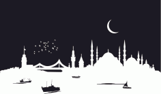 Istanbul City Skyline Silhouette Vector Art Free CDR Vectors File