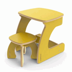 Kids Furniture Study Desk And Chair Free DXF Vectors File