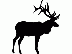 Large Bull Elk Free DXF Vectors File
