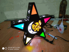 Laser Cut 3D Abstract Star Light Lamp DXF File