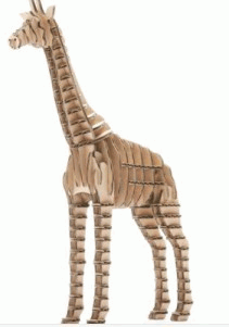 Laser Cut 3D Giraffe Layout, 3D Wooden Animal Model Free Vector File