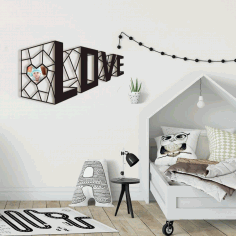 Laser Cut 3D Love Wall Decor CDR File CDR File