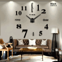 Laser Cut 3D Modern Wall Clock CDR Vectors File