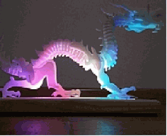 Laser Cut 3D Puzzle Dragon Wooden Model DXF File