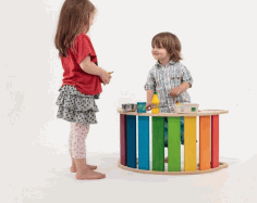 Laser Cut 3D Puzzle Kids Rainbow Rocker CDR Vectors File