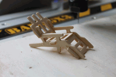Laser Cut 3D Puzzle Modern Chair Design DXF File