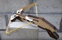Laser Cut 3D Puzzle Wood Crossbow CDR Vectors File