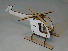 Laser Cut 3D Wooden Wooden Helicopter Template DXF File