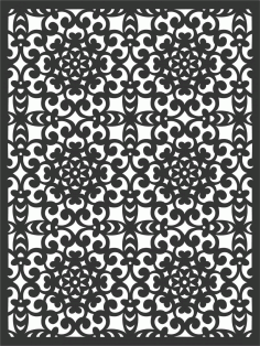 Laser Cut Abridgement Grill Screen Panel DXF File