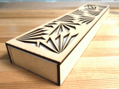 Laser Cut and Engraved Gift Box Plan Wooden Model Decorative CDR File