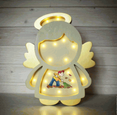 Laser Cut Angel Kids Room Night Light Lamp 5mm CDR File
