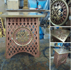 Laser Cut Arabic Design Stool DXF File