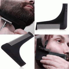 Laser Cut Beard Shaping and Styling Tool Comb CDR, DXF, SVG, PDF and Ai File