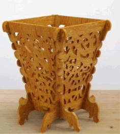 Laser Cut Big Wooden Vase CDR Vectors File