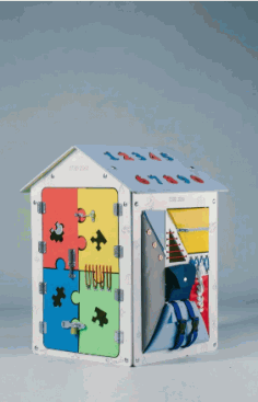 Laser Cut Bizi Board Puzzle House Drawing CDR File