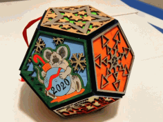 Laser Cut Box Happy New Year CDR File