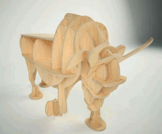 Laser Cut Bull 3D Wooden Puzzle Free Vectors Art CDR File