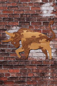Laser Cut Bull Jigsaw Puzzle, Animal Wooden Puzzle Vector File